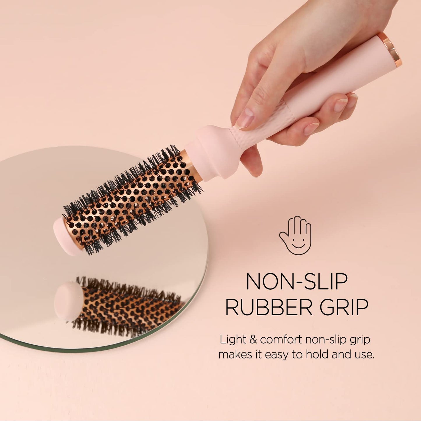 F3 Systems Magic Curling Round Brush Set (1&1.7Inches), Cut Drying Time, Self-Standing Round Brush, Great Blowout,Ceramic Coated Barrel,Quick Styling,Blowout Volume,Ionic Thermal Barrel, Wave Styler