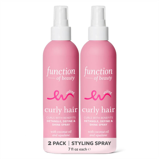 Function of Beauty Curly Hair Styling Spray - Anti-Frizz Curl Defining Styling Spray with Flexible Hold Detangles, Defines & Adds Shine - Lightweight Color-Safe & Sulfate-Free Hair Care Product