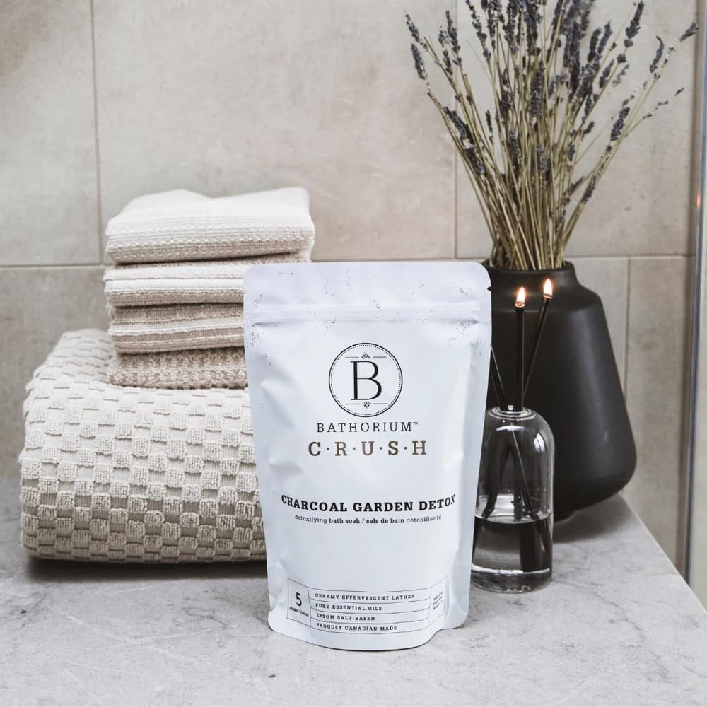 Bathorium Charcoal Detox Bath Soak - Purifying Eucalyptus & Activated Charcoal | 21 oz for 5+ Baths