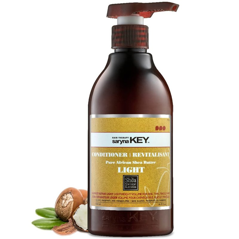 Saryna Key Damage Repair Light Hair Conditioner with Pure African Shea Butter for Dry Frizzy and Weakened Hair (500ml/16.9oz) Treatment for All Hair Types to Smooth and Revitalize Every Strand