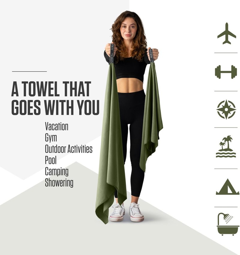 Travel Toiletry Bag & Quick Dry Towel Set - Perfect for Camping, Hiking, Business Trips | Large Size Towel