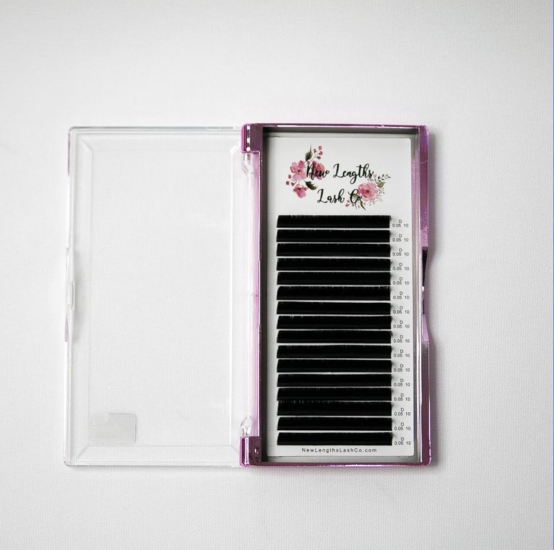 C Curl Single Length Eyelash Extension Trays, Ultra Black Eyelash Extensions, (11mm / 0.15mm), 16 Rows, Classic and Volume Lashing, New Lengths Lash Co.