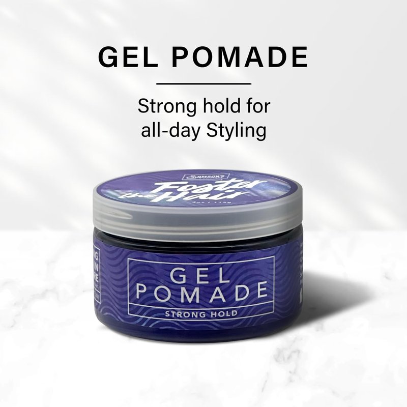 SAMSON'S HAIRCARE Foster the Hair Gel Pomade – High Hold, Water-Based for Braiding, Waves & Edge Control – Easy Rinse, Nourishing Formula 4 oz.