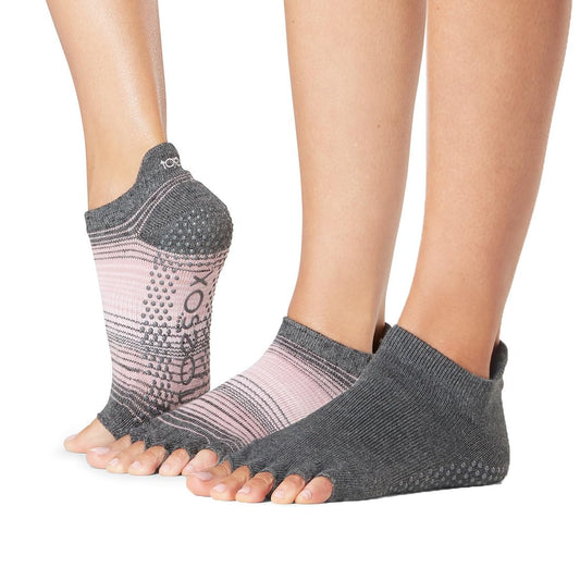Grip Half Toe Low Rise 2 Pack Charcoal and Echo Small