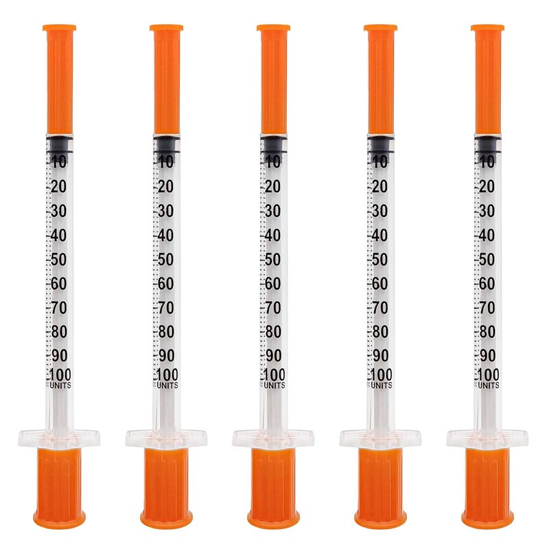 U-100 1cc Syringes with Needle 31G 5/16 inch (8mm),Individual Pack of 36