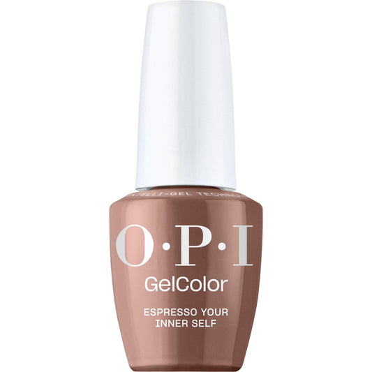 OPI GelColor Espresso Your Inner Self | Opaque Deep Warm Brown Crème LED Cure Gel Nail Polish | Salon-Quality Shine, Long-Lasting Wear | Vegan & HEMA Free | 0.5 Fl Oz