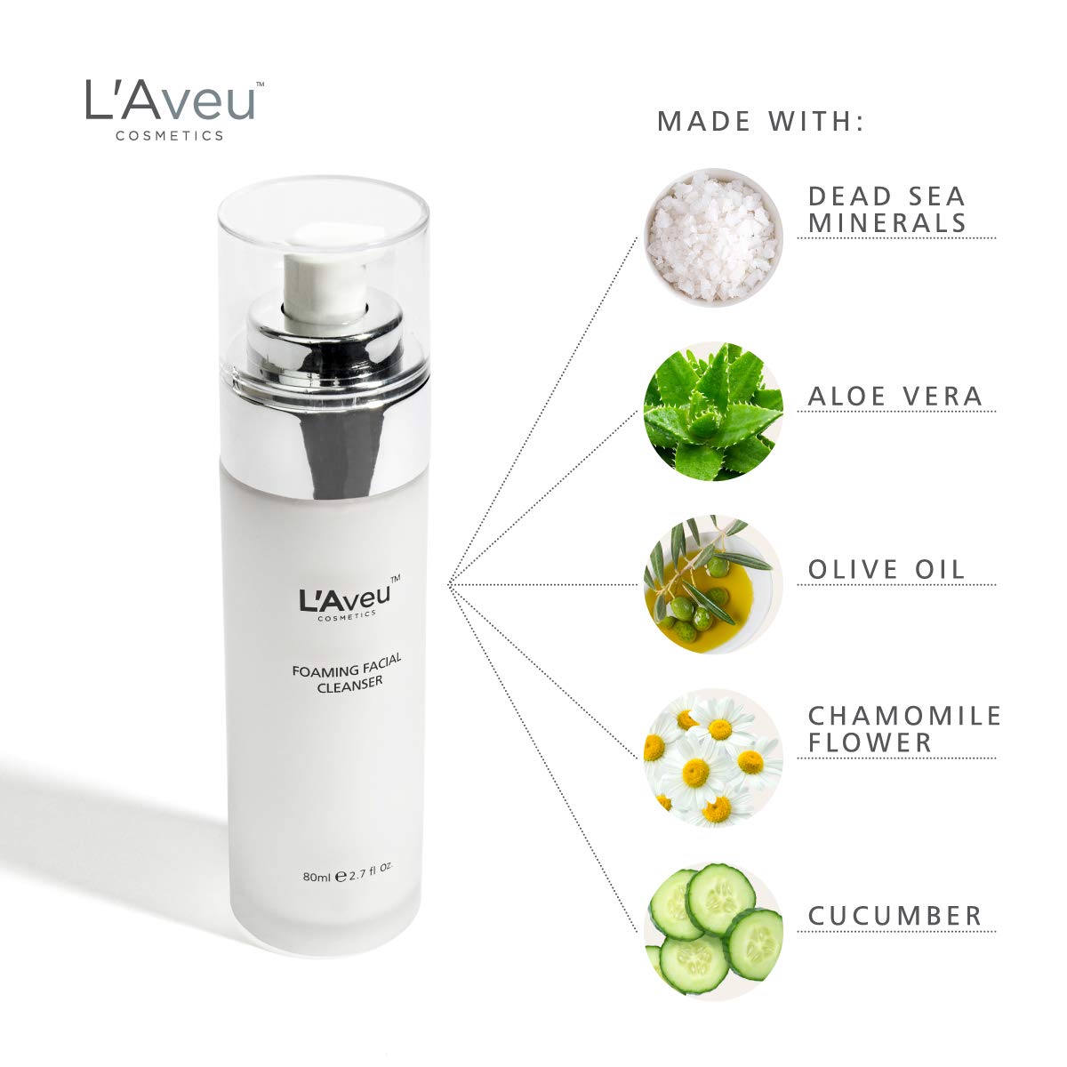 L'Aveu Foaming Facial Cleanser 2.7 fl oz