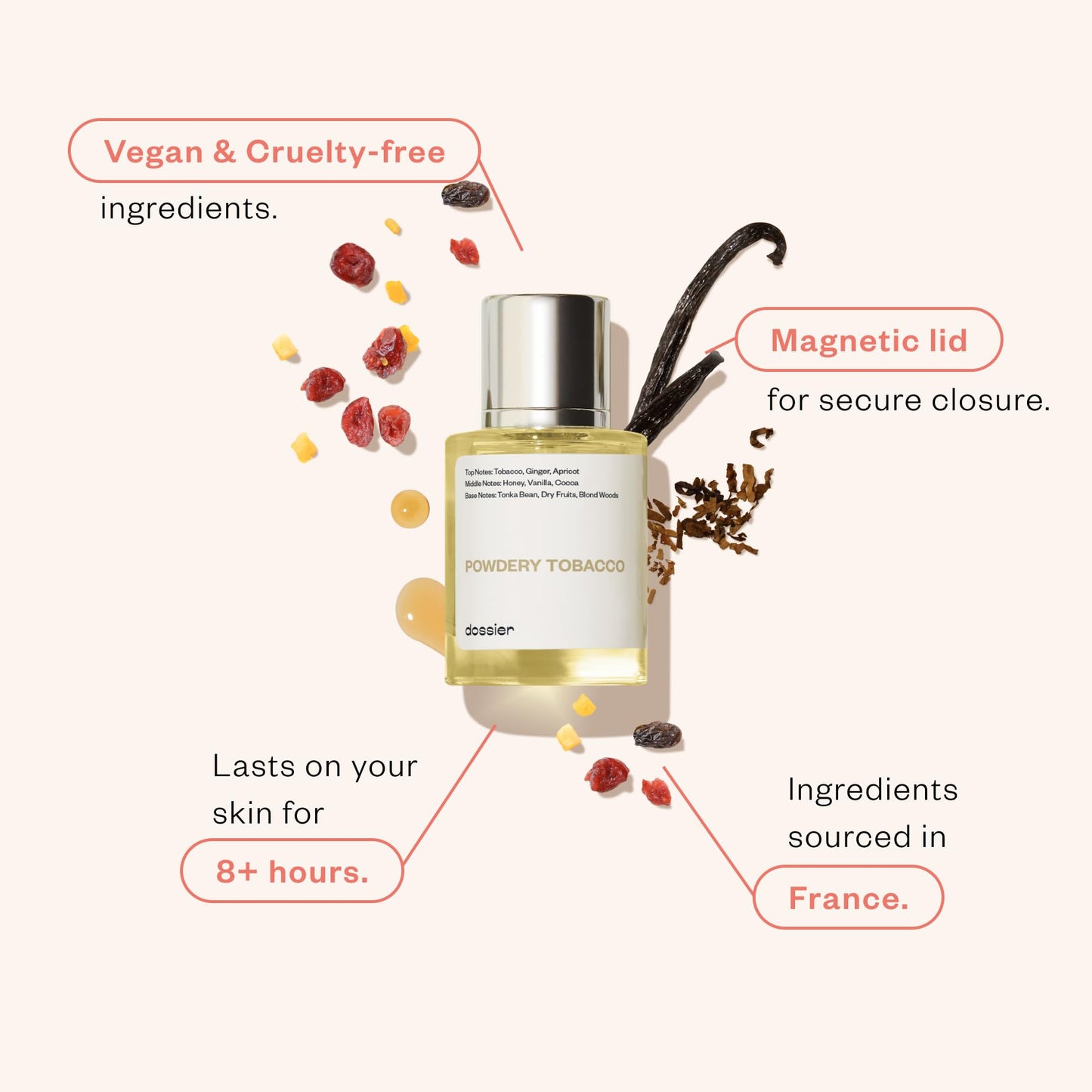 Dossier - Powdery Tobacco - Eau de Parfum - Inspired by Tobacco Vanille - Long-Lasting Fragrance - Unisex - 1.7 fl oz (50ml)