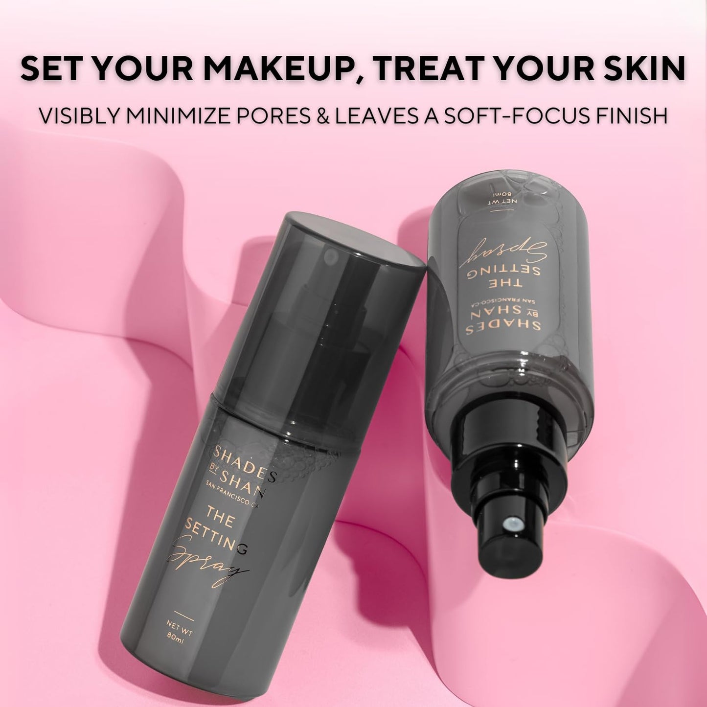 Shades by Shan Setting Spray, Alcohol-Free, Long-Wearing, Vegan, Soft-Focus Finish (Full Size)