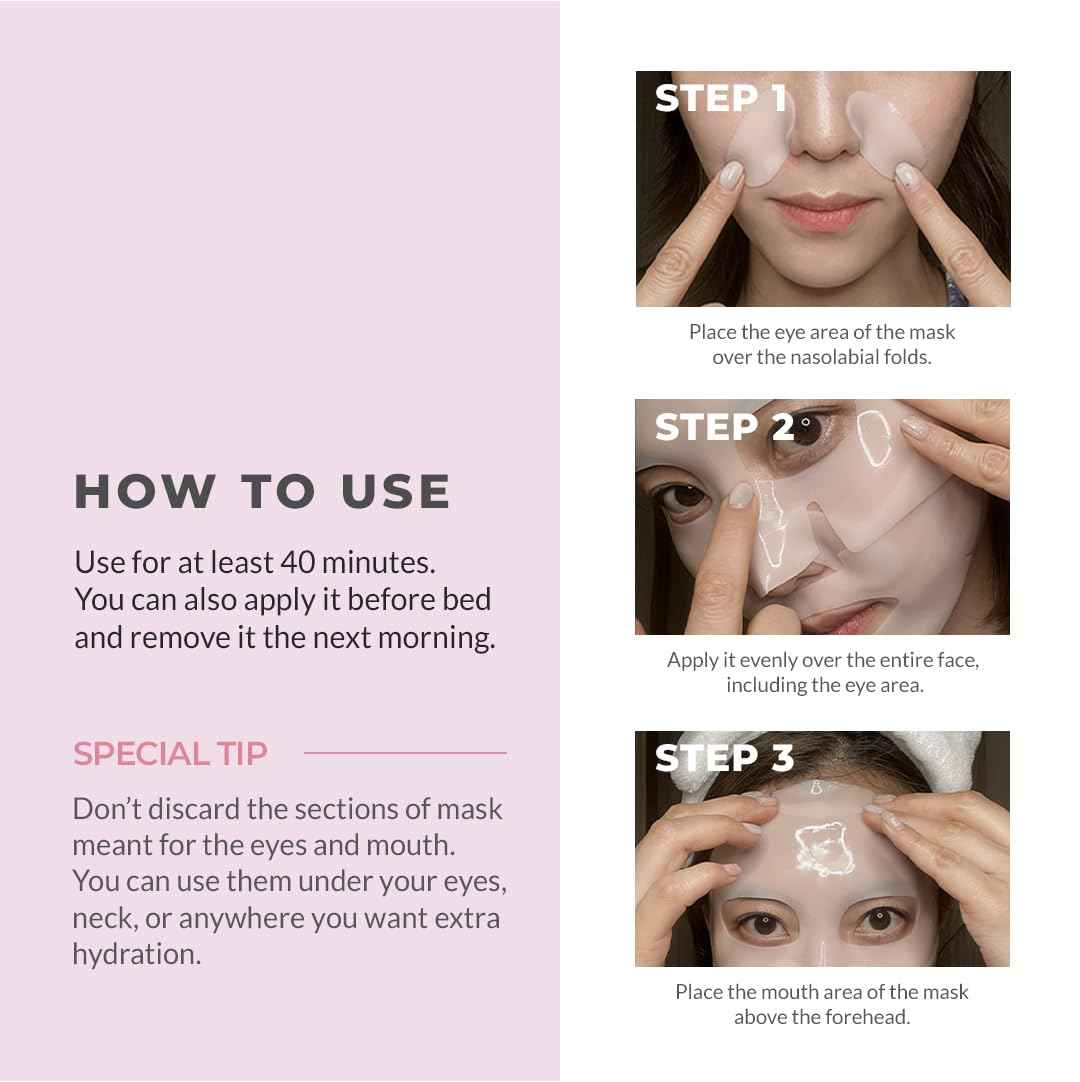 KIERA Vitalizing Collagen Gel Mask 1.42oz(40g) x 4ea | Hydrolyzed Collagen, Overnight Moisturizing, Lifting Hypoallergenic Face Mask For All Skin Types