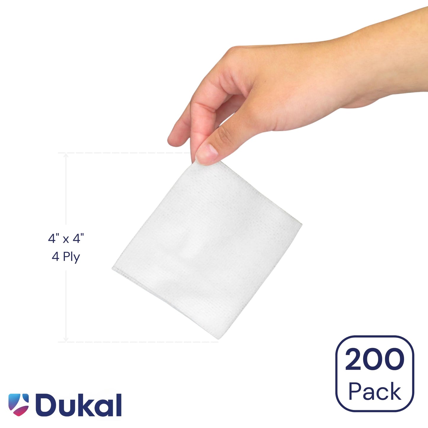Dukal 900345 Beauty Wipe, 4" x 4", Pack of 200
