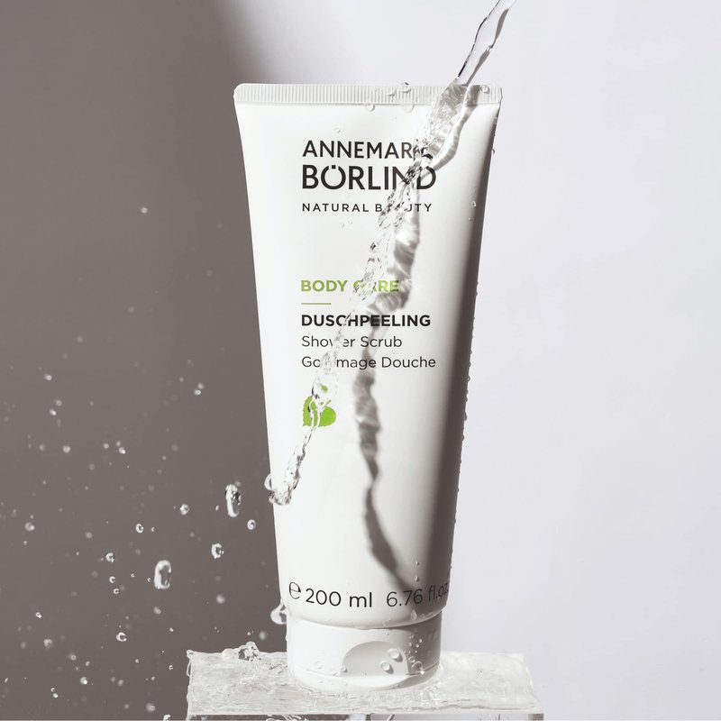 ANNEMARIE BÖRLIND - BODY CARE Shower Scrub, smoothing, regulating & nourishing skin care, with organic bamboo extract & Aloe Vera, vegan, 6.76 Fl. Oz.