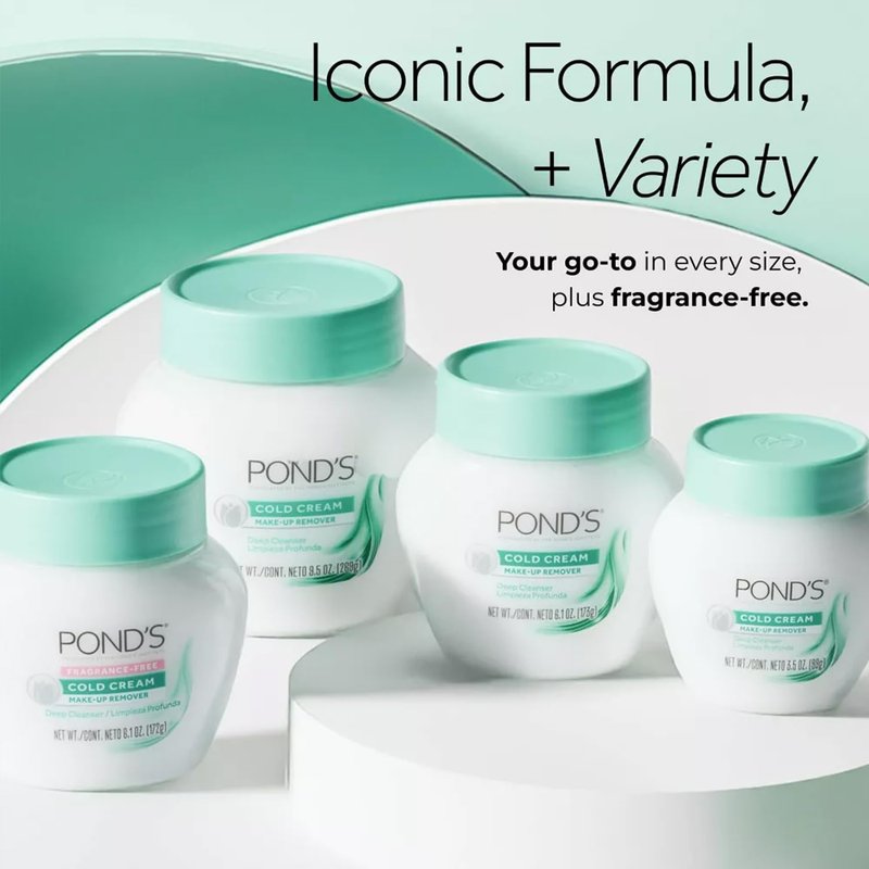 Pond’s Cold Cream Make-Up Remover 3-Pack – Non-Comedogenic, Hypoallergenic, Dermatologist-Tested, 3.5 Oz Ea