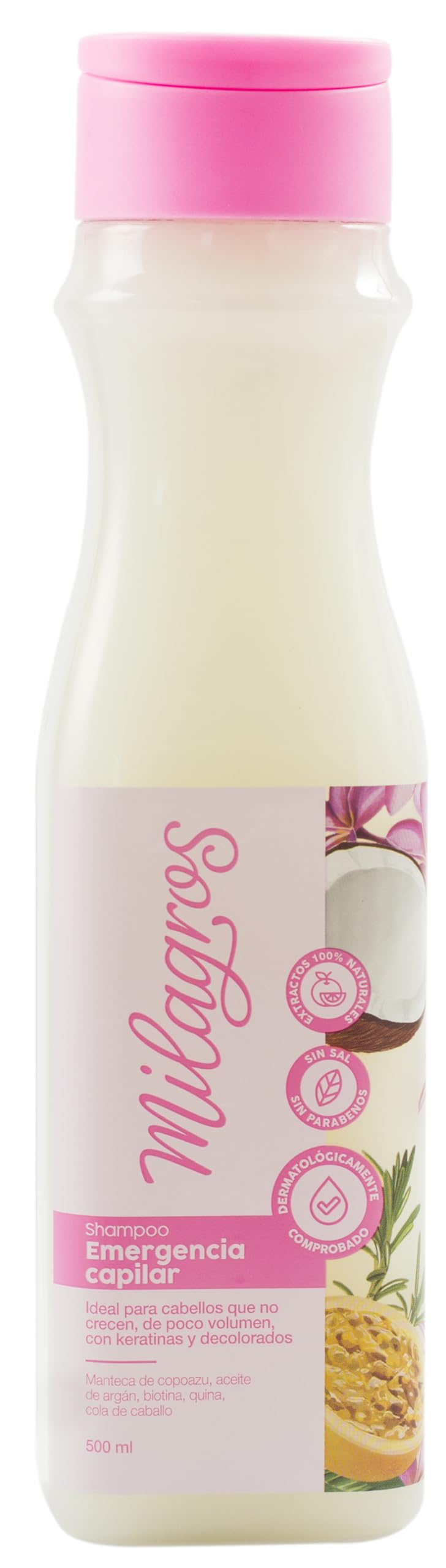 Milagros Shampoo Emergencia Capilar Colombian Hair Care Products for Natural Growth, Strengthening, and Repair Set of 1, 100% Natural