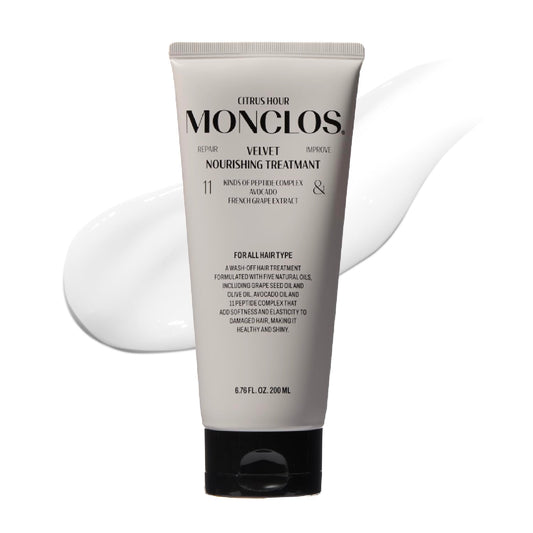 MONCLOS Velvet Hair Treatment – Deep Conditioner & Repair Mask for Dry, Frizzy, Damaged Hair. Nourishing Glass Hair Treatment. K-Beauty, Peptides, Argan Oil (6.76 fl oz)