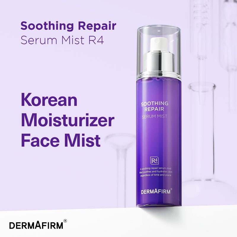 Dermafirm Soothing Repair Facial Serum Hydrating Mist R4 | Face Mist Hydrating Spray for Dark Spots w/Eucalyptus, Peptide & Collagen | Gentle for All Skin Types No Animal Trials No Paraben 3.38 fl oz