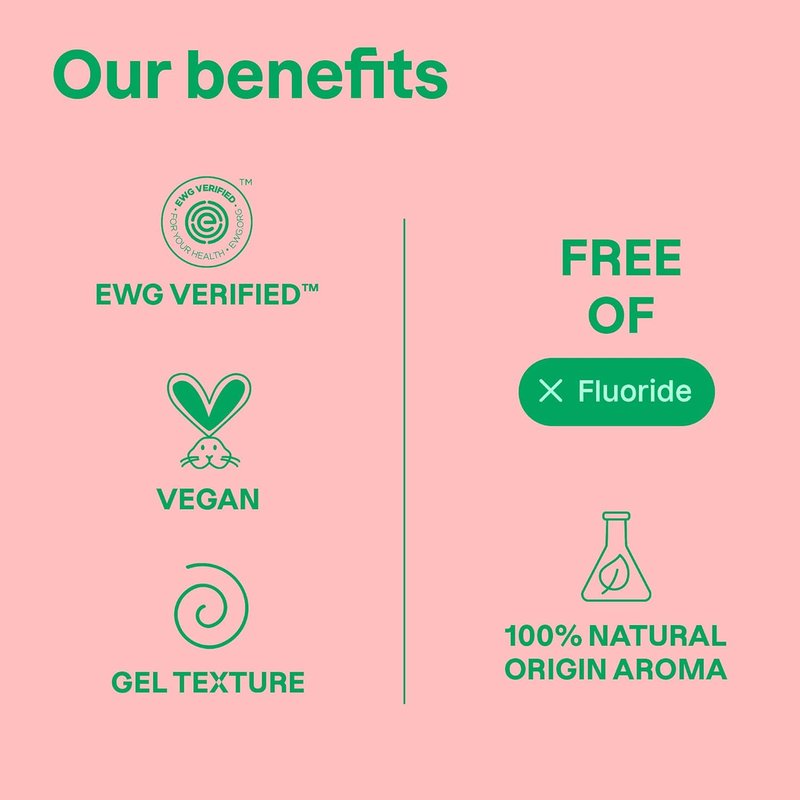 Fluoride-Free Training Toothpaste for Kids - Vegan, Naturally Derived Ingredients | Strawberry, 2.6 Oz