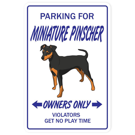 Miniature Pinscher Novelty Sticker | Indoor/Outdoor | Funny Home Décor for Garages, Living Rooms, Bedroom, Offices | SignMission Dog Pet Parking Gift Min-Pin Pet Animal Lover Wall Plaque Decoration