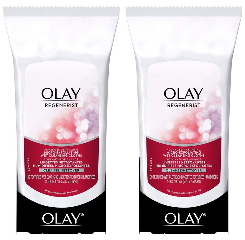 Olay Regenerist Micro-Exfoliating Wet Cleansing Cloths 30 Count (Pack of 2)