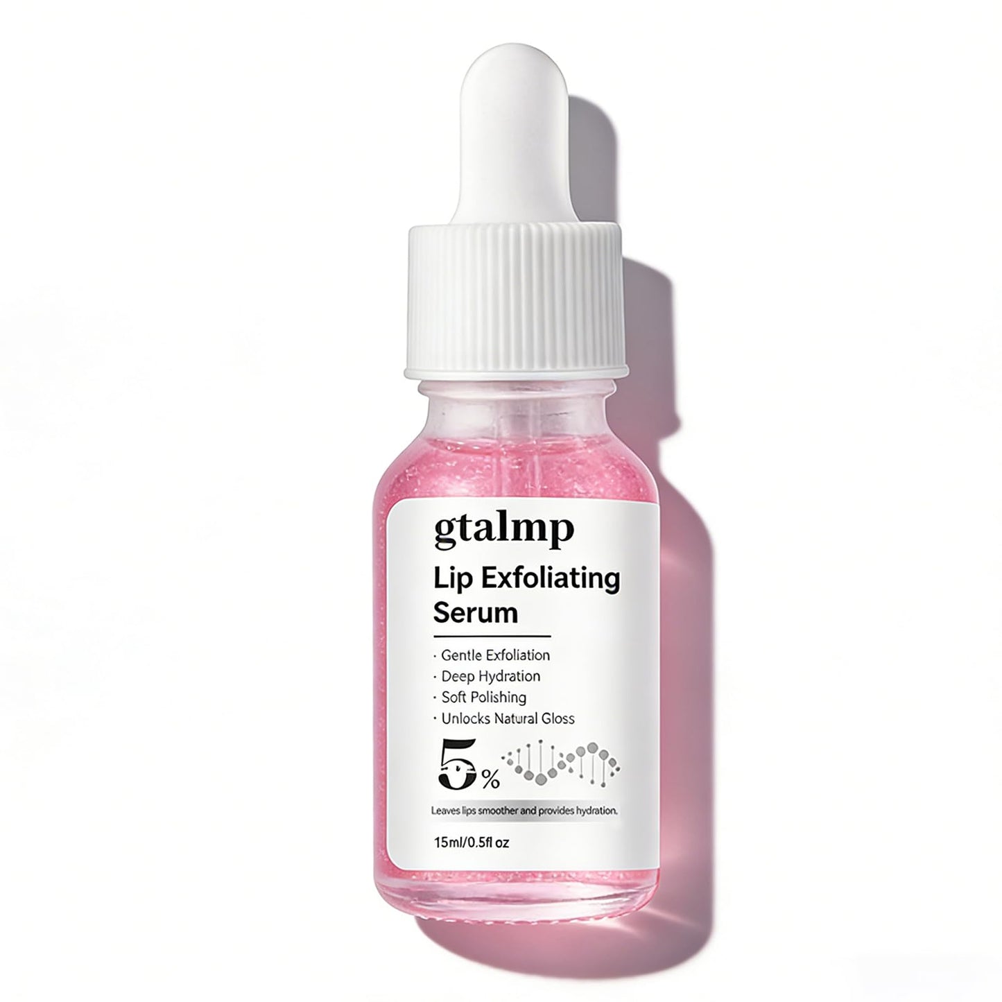 gtalmp PHA 5% Exfoliating Lip Serum - Gentle Overnight Treatment for Dry, Flaky Lips, Hydrating Lip Exfoliator & Primer for Smoother, Softer & Plump-Looking Lips (1)