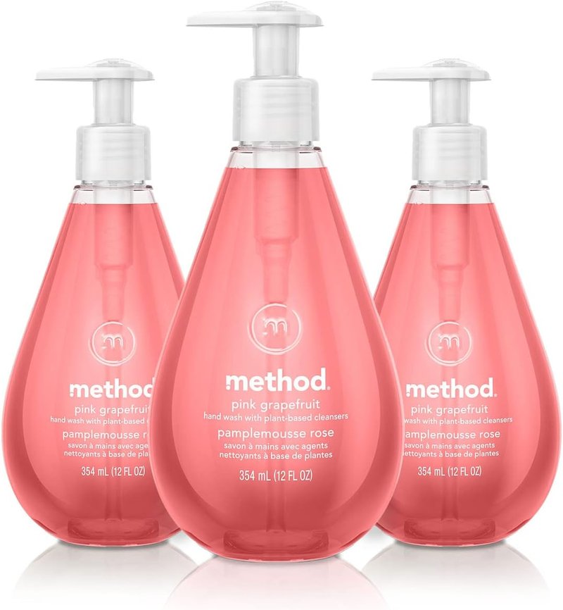 Method Gel Hand Soap - Pink Grapefruit Scent, 12 oz | 3-Pack for Fresh Cleanliness