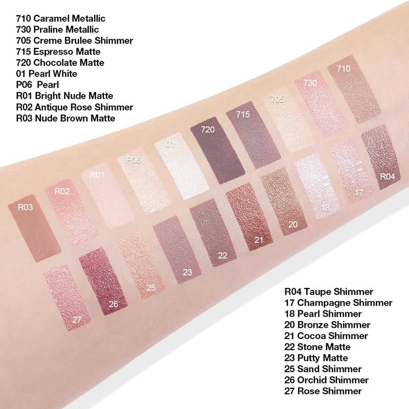Single Cream Eye Shadow Palette - Champagne Shimmer Metallic | High Pigment Waterproof for Mature Skin
