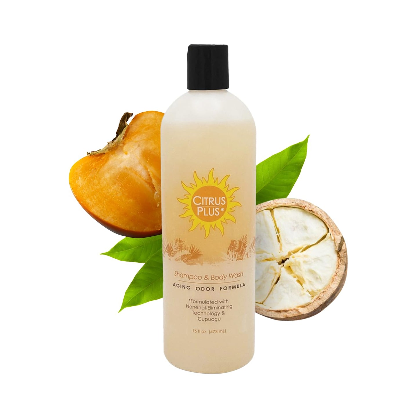 Citrus Plus Elder Shampoo & Body Wash - Deodorizing Formula with Persimmon | 16 oz Leak-Proof Cap