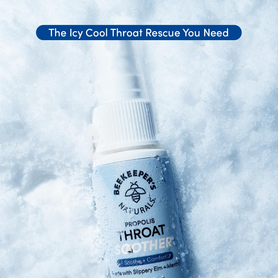 Beekeeper's Naturals Propolis Throat Soother Spray w/ Menthol - Fast Relief