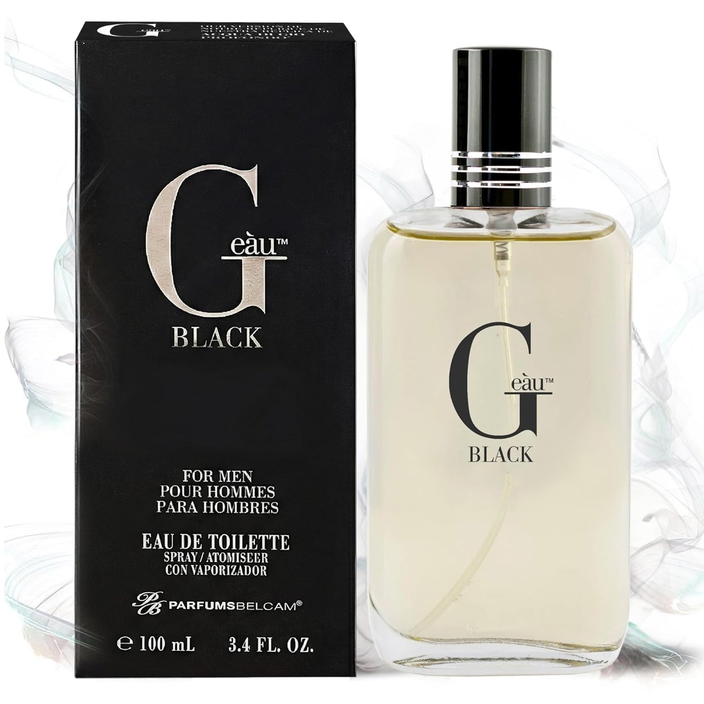 Black Eau De Toilette Spray for Men - 100 mL Long-Lasting Fresh Aquatic & Spicy Fragrance with Sandalwood & Patchouli