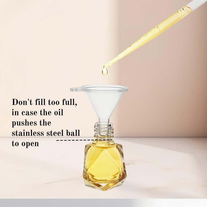 ELFULLY 36 Pack Essential Oil Roller Bottles, 8ml/0.27oz Empty Roll On Bottle, Glass Polygonal Roller Ball Applicator, Perfume Vials with Stainless Steel Roller Ball for Travel, 4 Dropper, 2 Funnel