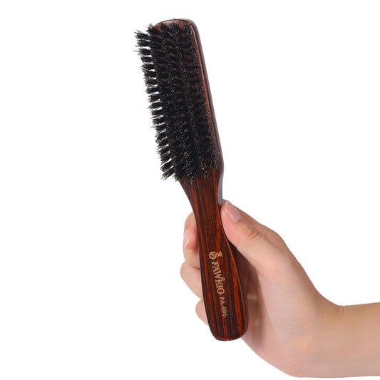 PERFEHAIR Slick Back Hair Brush for Women, Men | Natural Medium Boar Bristle Smoothing Hair Brush for Thin & Fine Hair | Achieve Sleek, Shine, Polished Styles & Tame Flyaways