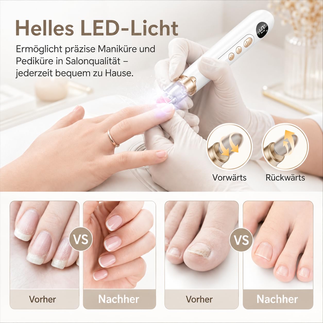 Electric Nail File Set - Professional Manicure Pedicure Kit | 5-Speed Hand & Foot Care Tool for Thick Nails