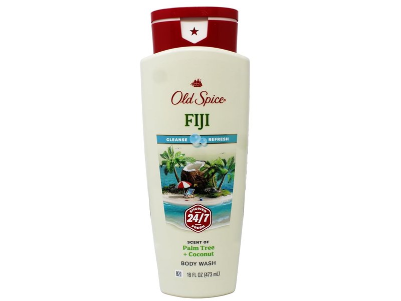 Old Spice Body Wash - Fiji Scent with Palm Tree Extract - 16 FL OZ | Pack of 4 Bottles