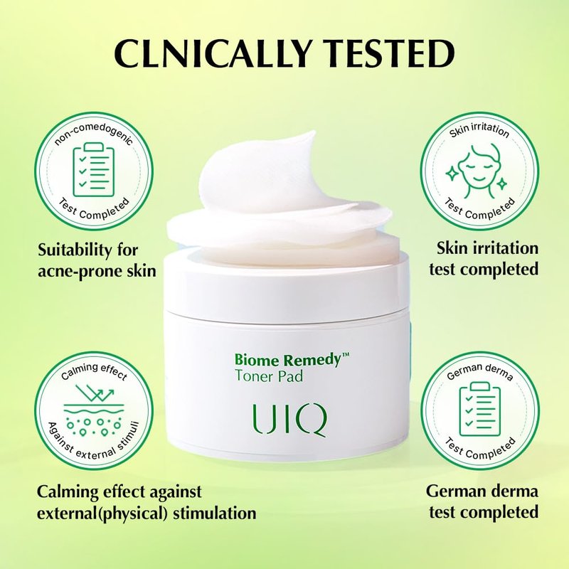 UIQ Biome Remedy Toner Pad, Gentle LHA Exfoliating & Soothing Facial Pads with Relief Biome & Panthenol, Low pH Hydrating Daily Skincare for Sensitive Skin, 70 Pads (6.08 fl.oz)