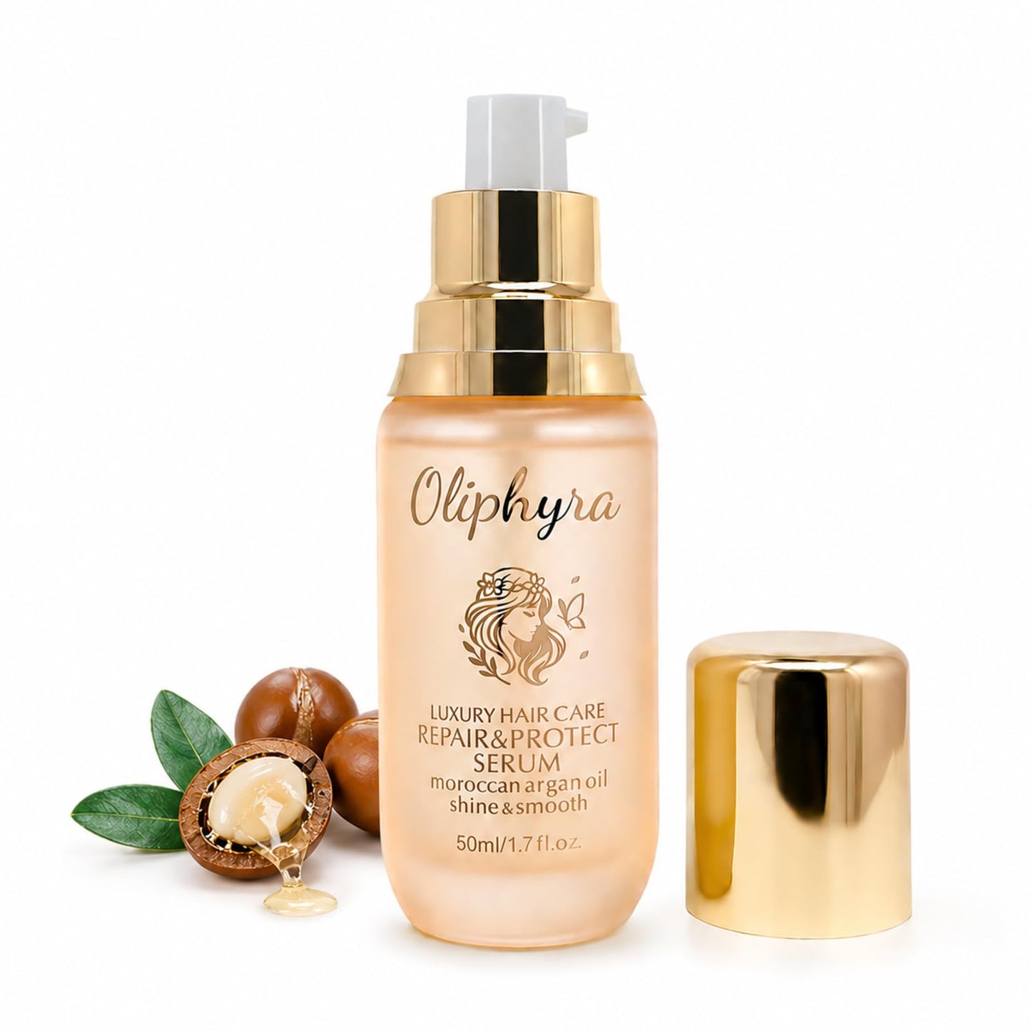 Oliphyra Hair Oil with Argan and Jojoba Seed, Weightless Hair Care Serum for Damage Repair, Frizz, Split Ends & Shine - Heat Protectant Treatment - Paraben, Phthalate & Sulfate Free - 1.7 Fl Oz