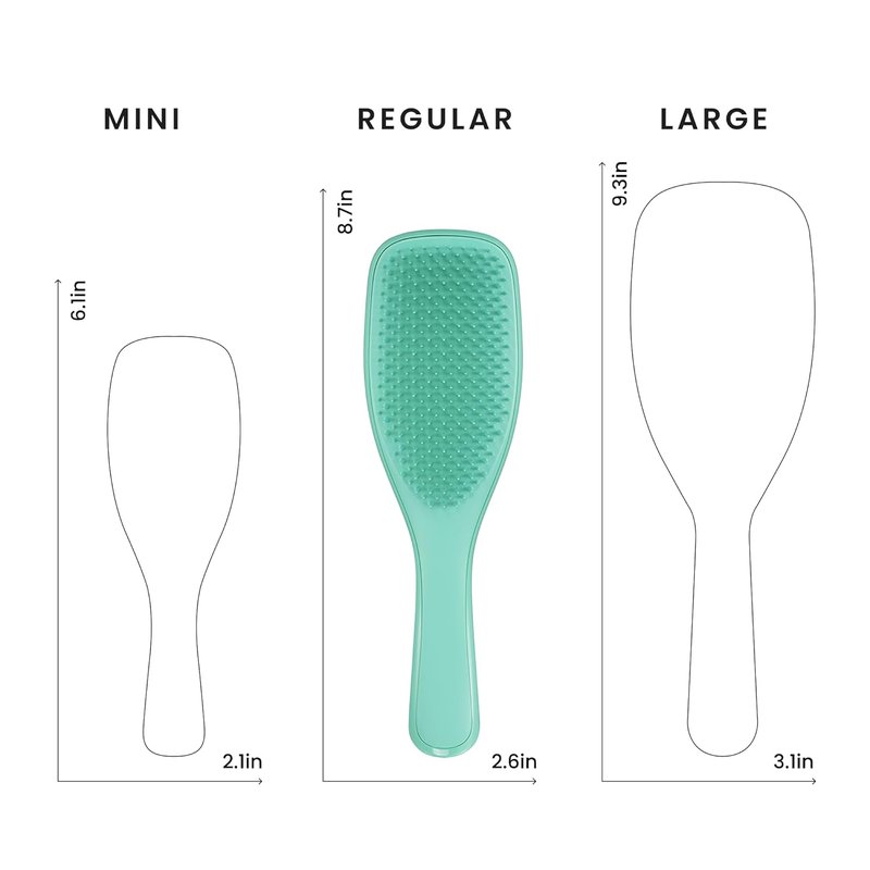 Tangle Teezer Ultimate Detangler Curly Hair Brush - Reduces Frizz & Breakage for 3C to 4C Hair | Aqua Green