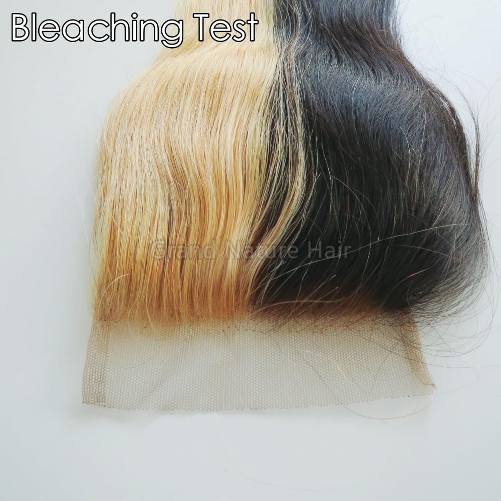 Grand Nature 5x5 HD Lace Closure, Virgin Human Hair Lace Closure Straight, Pre Plucked Natural Hair Line With Bleachable Knots
