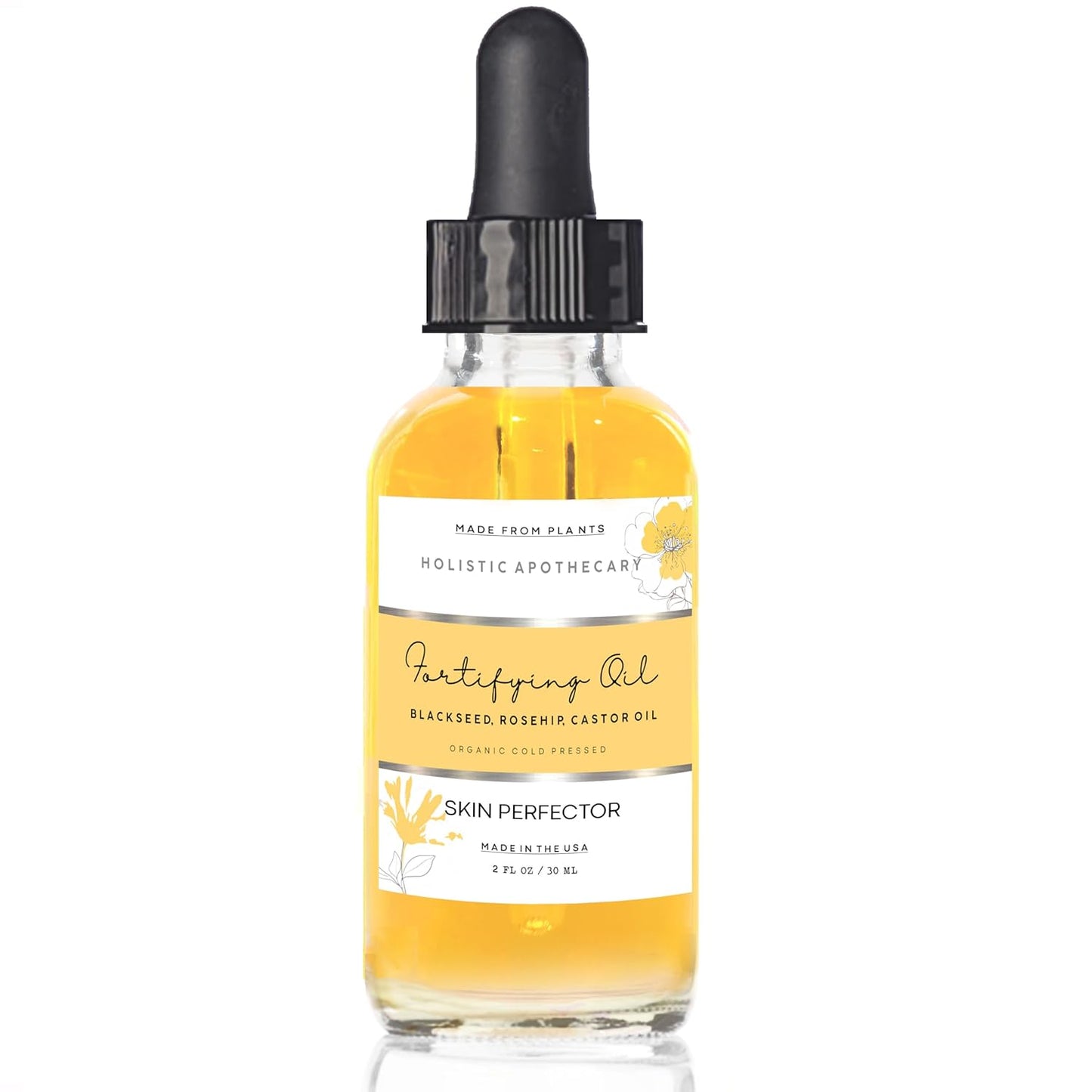 Organic Cold Pressed Face Oil - Black Seed, Rosehip & Castor Oil | Anti-Aging Hydrating Serum for Dry Skin (2 FL OZ)