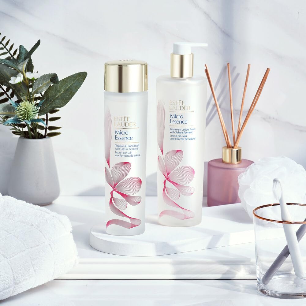 Estée Lauder Micro Essence Treatment Lotion Toner Fresh with Sakura Ferment | Hydrating & Soothing + Skin Barrier Repair, 6.7 Fl Oz
