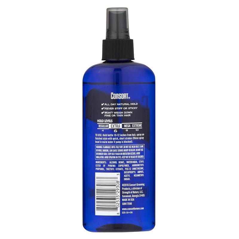 Consort Hair Spray 8 Ounce Unscented Extra Hold Pump Non-Aero (236ml) (6 Pack)