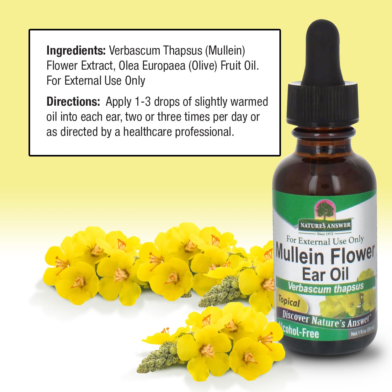 Nature's Answer Alcohol-Free Mullein Flower Ear Oil
