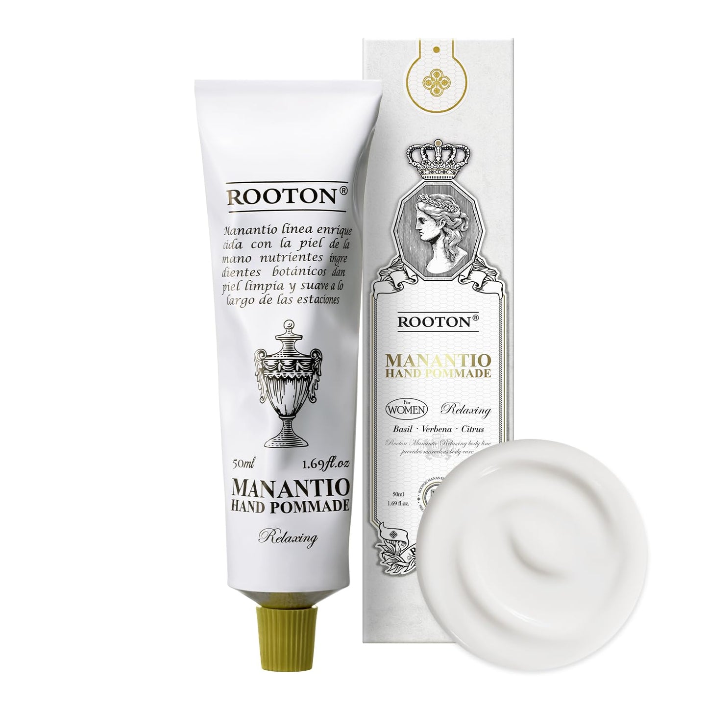 ROOTON Manantio Women’s Vegan Hand Pomade, Lightweight Cream Formula for Smooth, Hydrated & Nourished Hands, Premium Daily Care, 50ml / 1.69 fl oz