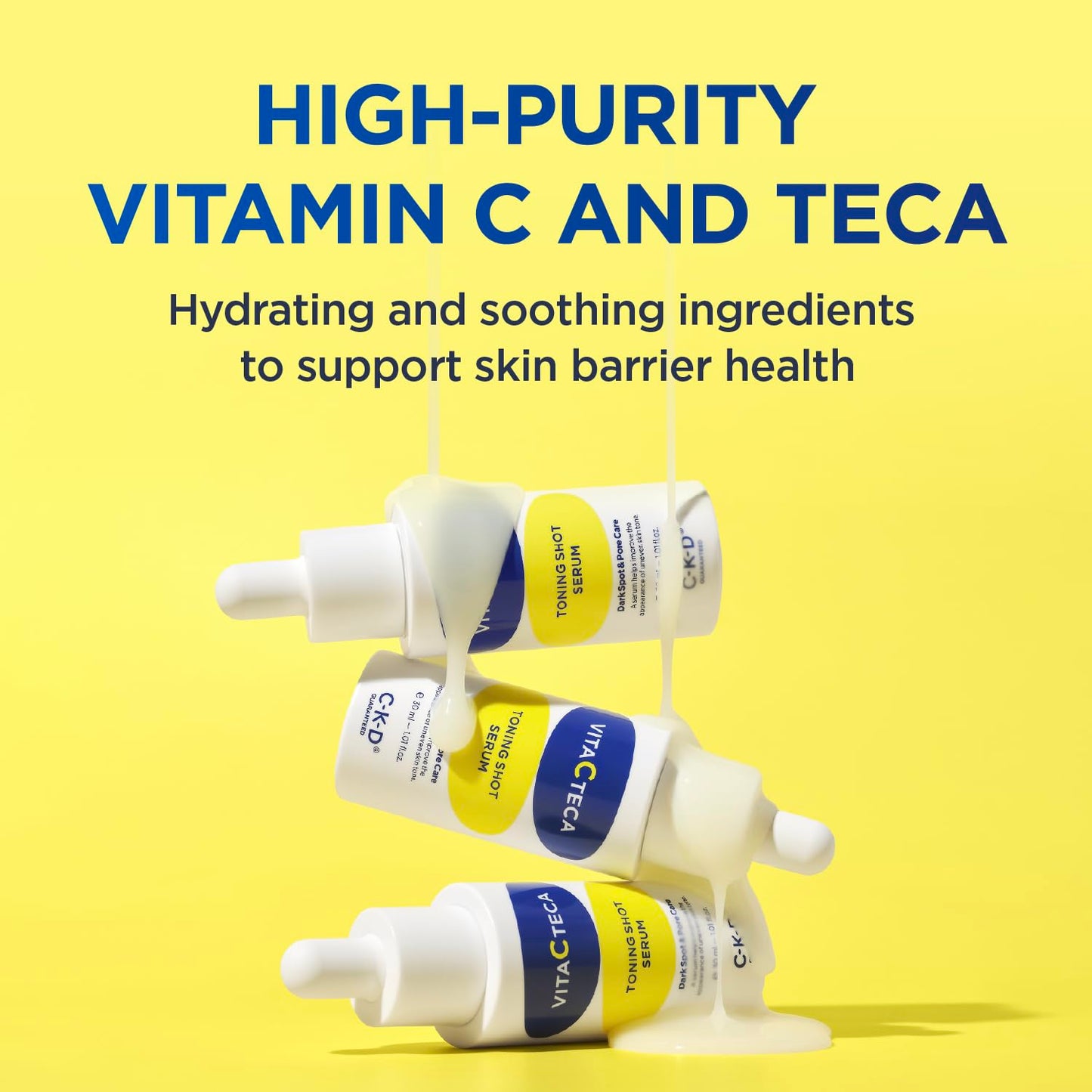 CKD Vita C TECA Toning Shot Serum – Vitamin C & TECA Face Serum for Brighter-Looking Skin, Hydrating Facial Serum for Radiant Complexion, Korean Skincare, 1.01 fl oz
