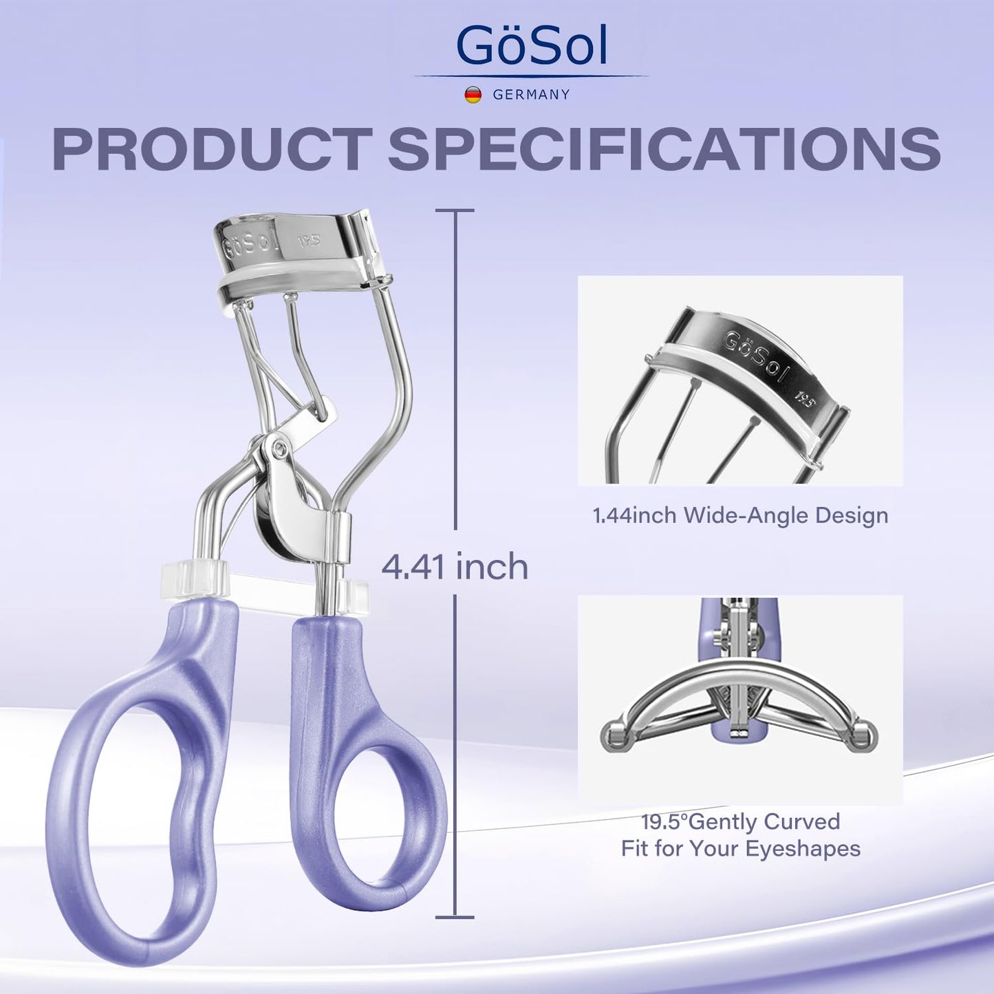 Eyelash Curler w/3 Refill Pads (Soft/Medium/Firm), Professional Lash Curler