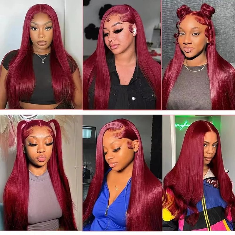 Burgundy Bundles Human Hair 99J Straight Bundles Red Human Hair Bundle 12 14 16 inch Burgundy Straight Bundle 150g