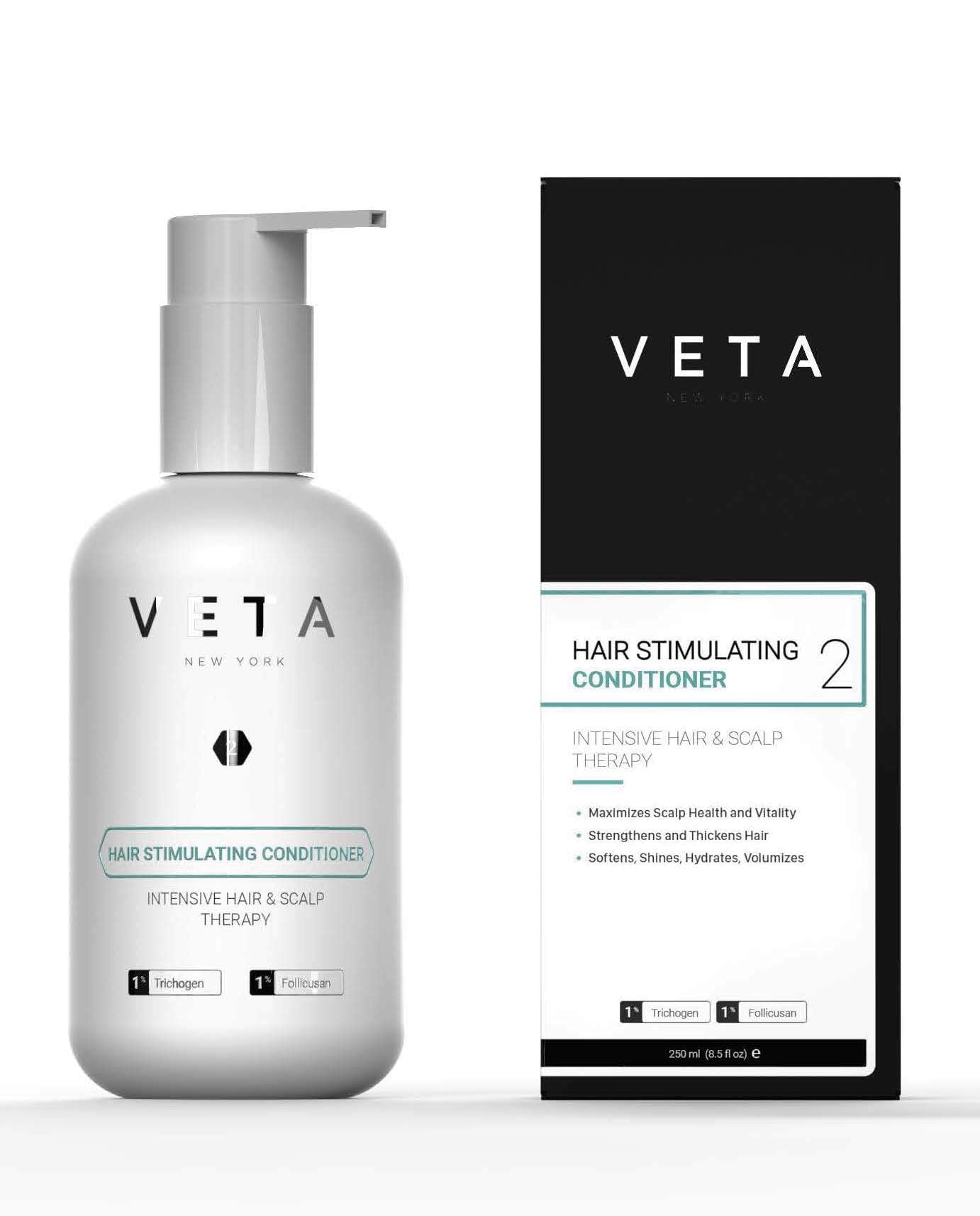 Hair Stimulating Conditioner For Hair Loss. 1% Follicusan, 1% Trichogen. Prevent Further Thinning, Support Lasting stimulation, Infuse Healthy Shine. Experience Youthful Hair. 8.5 fl. oz - Veta