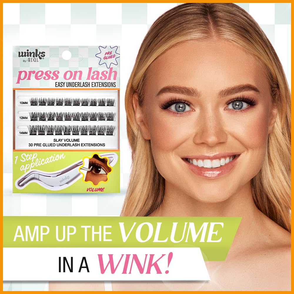Ardell Winks Eyelash Extensions - DIY Volume Clusters for Natural Look | 30 Individual Lashes with Applicator