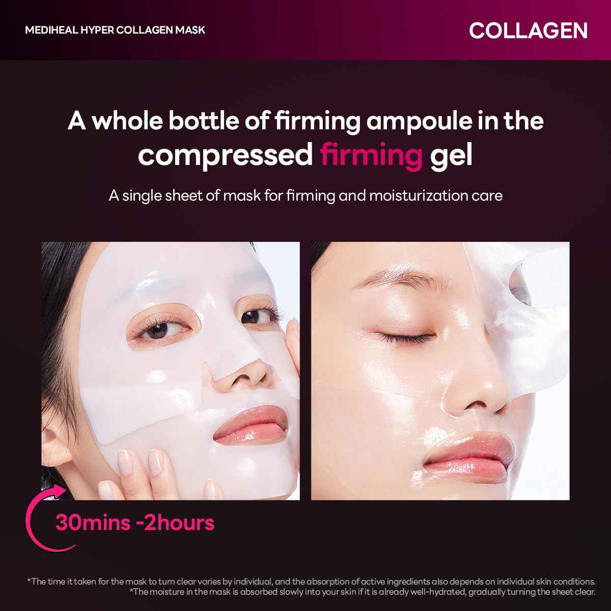 Mediheal Hyper Collagen_Collagen Real Deep Mask 4pcs | Collagen Gel Mask for Multi-lifting Care | Achieves Bouncy Skin | Boosts Pore Elasticity | 30mins Quick Care | Extra Hydration