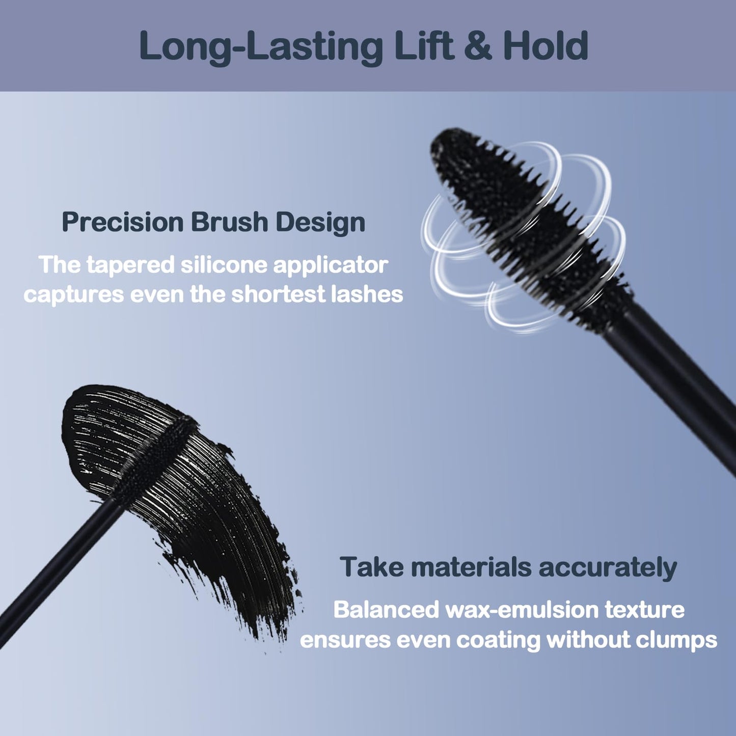 OZ LAB Eyes On Me Waterproof Volumizing Mascara – Long-Lasting Curl & Lift, Smudge-Proof, Conditioning Formula with Panthenol & Vitamin E, Precision Tapered Silicone Brush, Jet Black