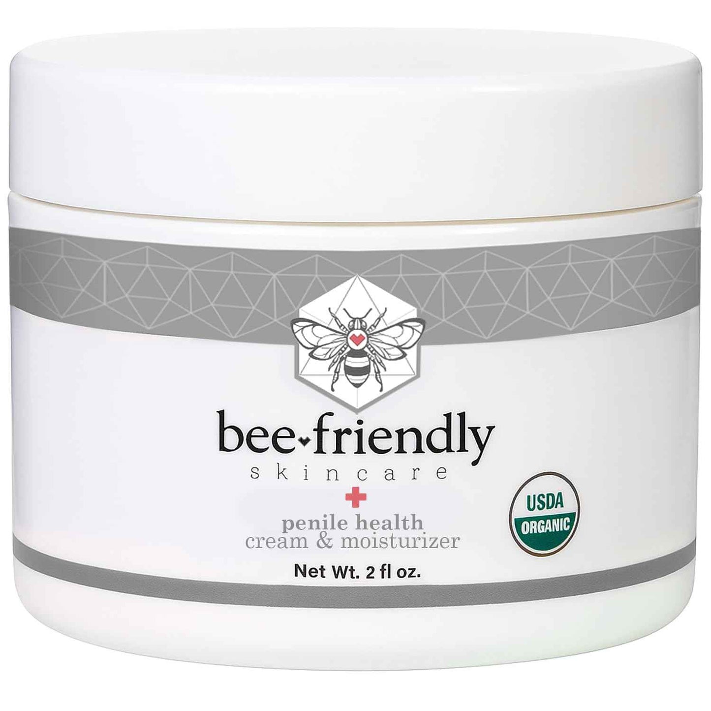 BeeFriendly Organic Penile Health Creme, USDA Certified Cream, Natural Moisturizer Aids With Dry, Chafed, Itchy, Irritated & Sensitive Male Skin 2 oz